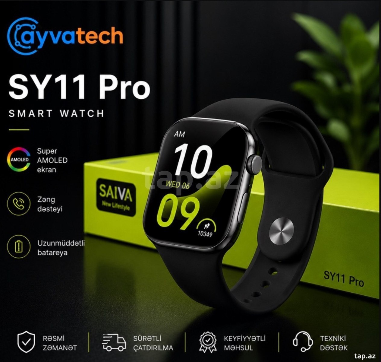 SY11 Pro Smart Saat – AMOLED Ekran | Bluetooth Zən