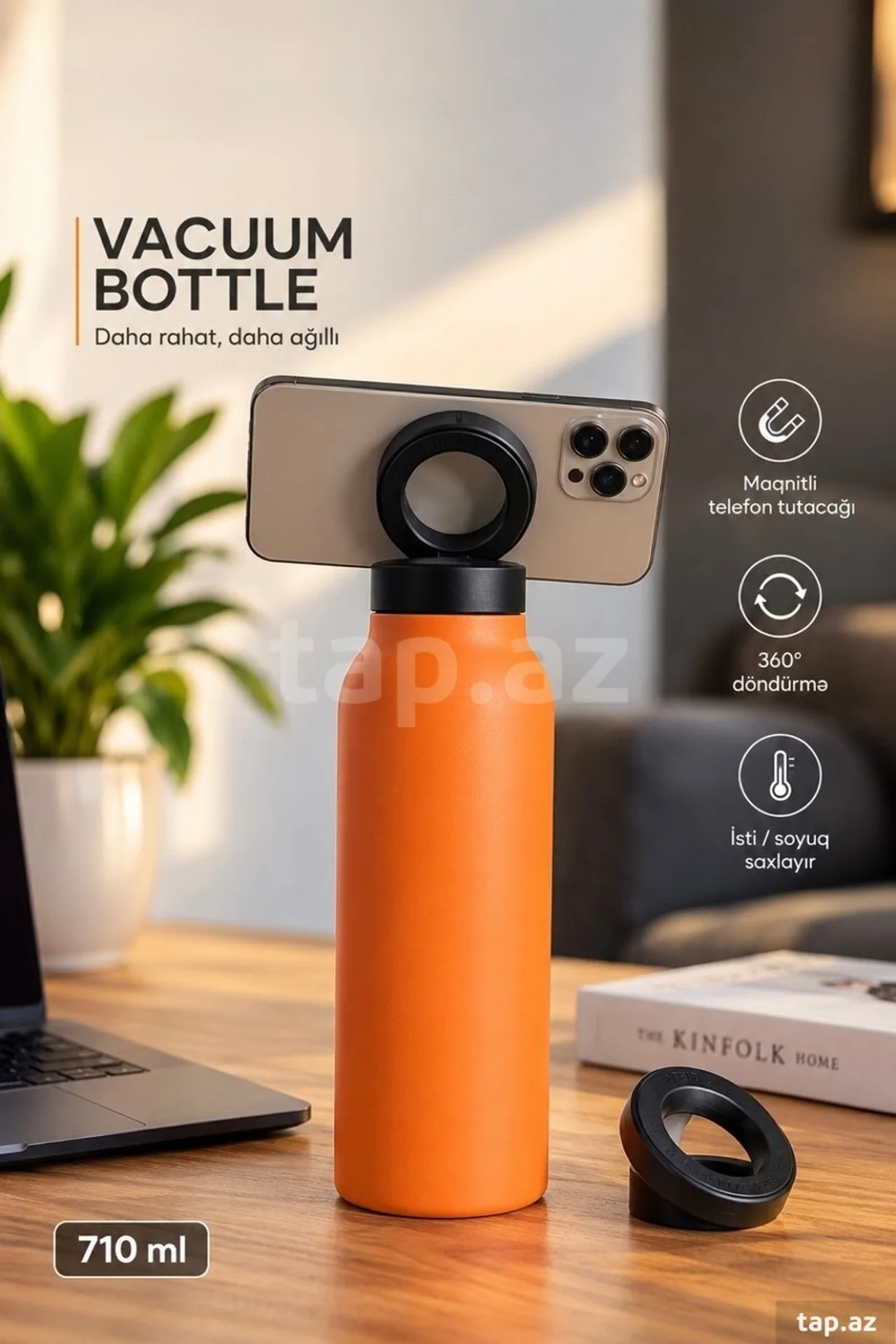 Metaqnitli Vacuum Bottle 710 ml – telefon tutacağı 