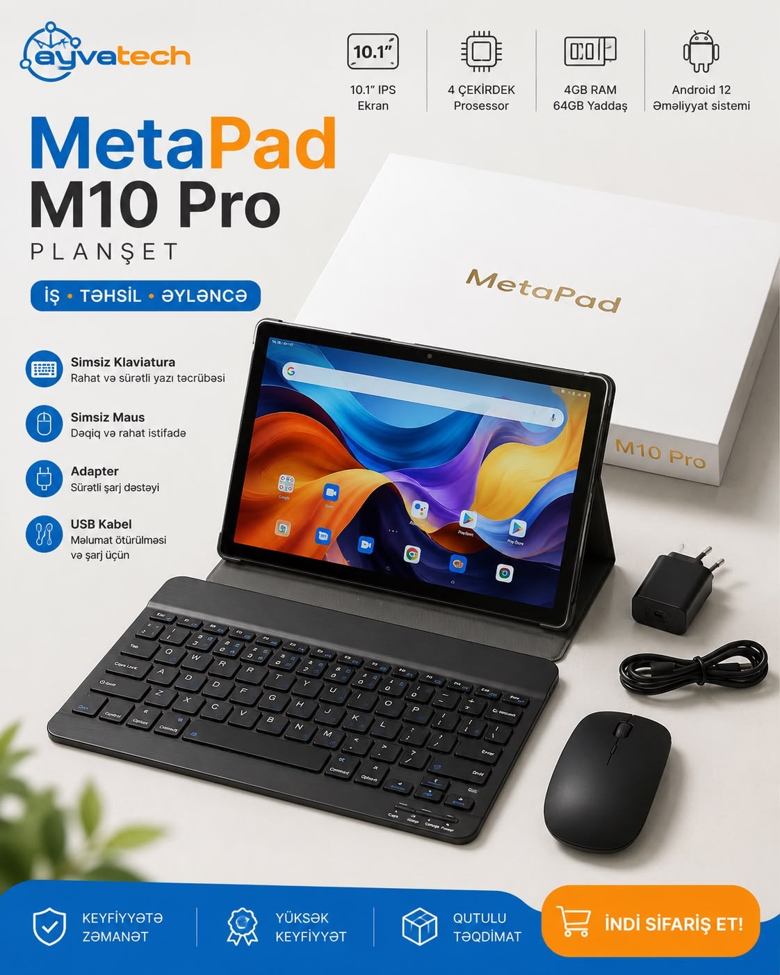 MetaPad M10 Pro planşet klaviatura dəsti