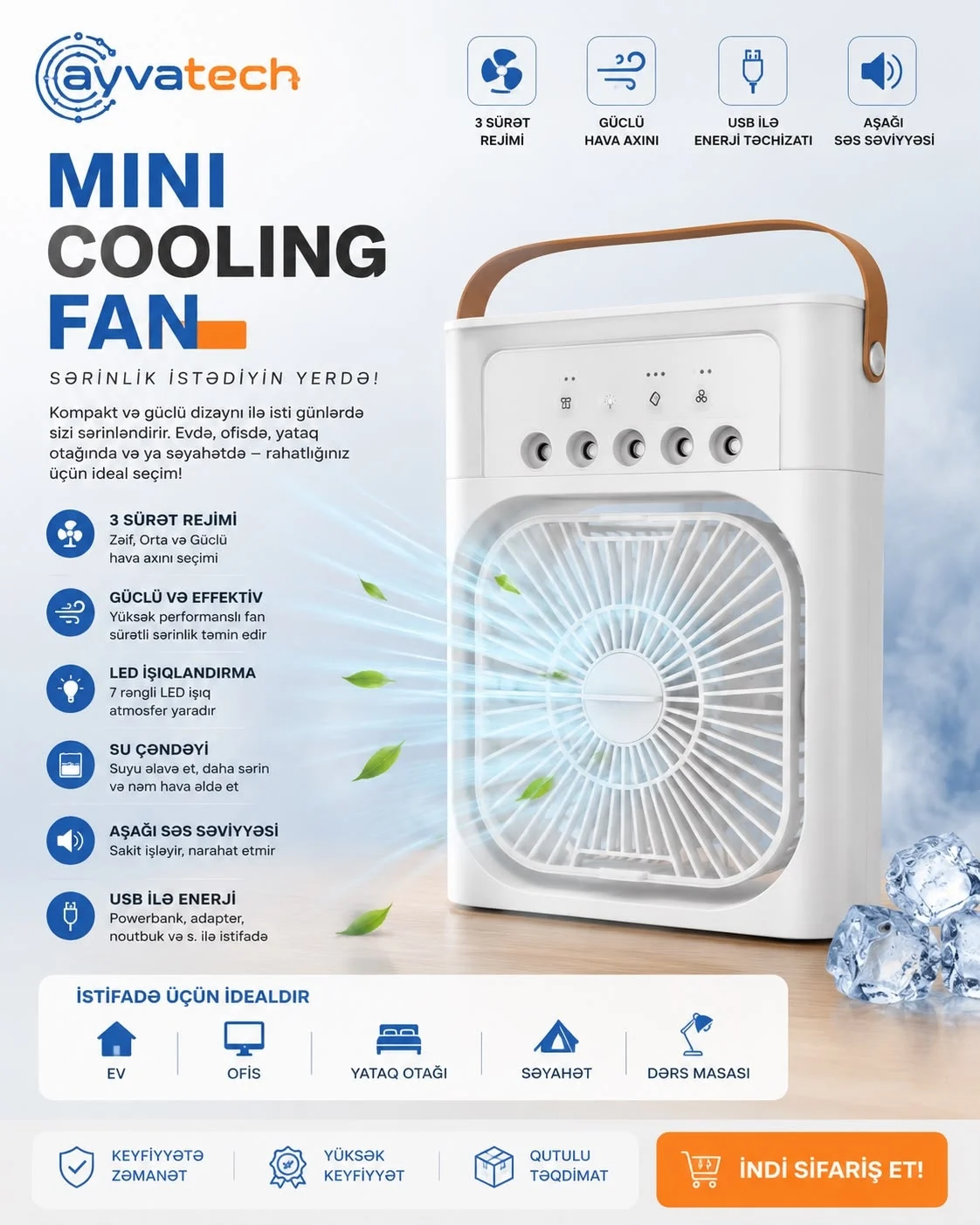 Mini Cooling Fan – Su ilə işləyən portativ soyuducu