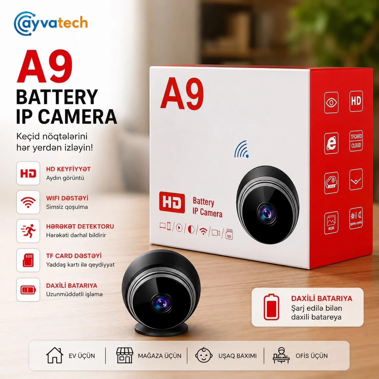 A9 Mini Wi-Fi Kamera 